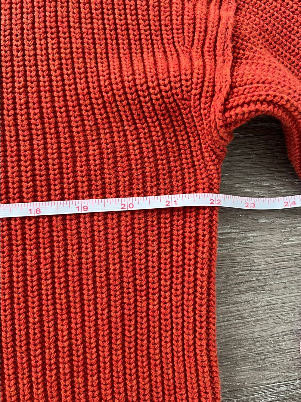 Rachel Zoe 100% Cotton Hooded Chunky Knit Sweater Side Zip Rust Orange M - Picture 9 of 11